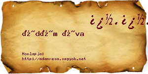 Ádám Éva névjegykártya